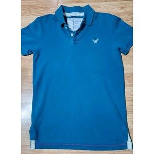American Eagle Outfitters Men's Short Sleeve Polo- Teal Green - Size XS 18w X 24